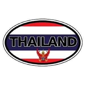  Thailand Flag Garuda Symbol Car Bumper Sticker Decal Oval 