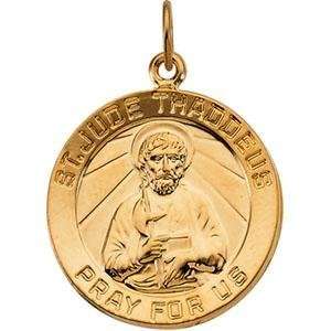  St Jude Thaddeus Medal in 14k Yellow Gold Jewelry