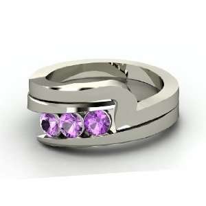  Enchanting Ring, Sterling Silver Ring with Amethyst 