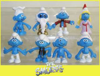 Set of 16 The Smurfs figure figurine SMURFETTE PAPA HANDY BRAINY CHEF 