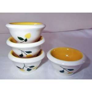 Ronnies Terramoto Ceramic, 3 Pinch Bowls, Set of 4, Lemons  