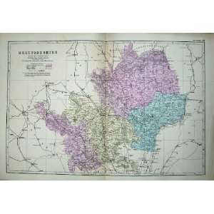  1881 Map Hertfordshire England Plan Watford Hatfield