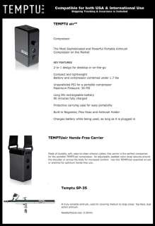 NEW Temptu Portable Mini Airbrush Compressor Gun & Case  