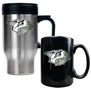  Nashville Predators Travel Mug & Ceramic Coffee Mug Set 