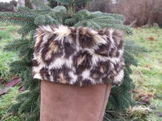 NEW LEOPARD FAUX FUR BOOT/WELLY TOP/TOPPERS/CUFF  