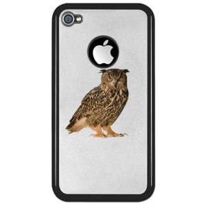    iPhone 4 or 4S Clear Case Black Eurasian Eagle Owl 