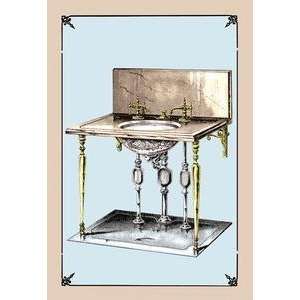  Vintage Art Ornate Marble Sink   10991 2