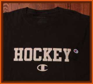 Champion Sportswear Authentic Bold Hockey Emblem NHL NCAA Black 2XL T 