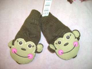 NWT TCP childrens place monkey gloves lnd mittens 4 6 5  