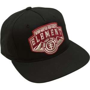 Element Rocky Mountain Black Starter Adjustable Flat Bill Hat Ball Cap 