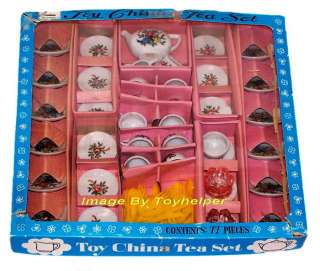 Vintage Toy China Tea Party Set Includes 76 pieces  