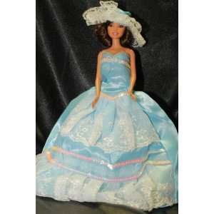  Elegant Blue Ball Gown, Handmade to Fit the Barbie Sized 