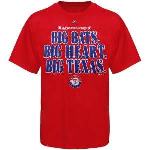 Majestic Texas Rangers 2011 MLB Postseason Big Texas T Shirt   Red 