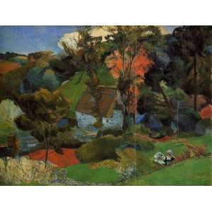 Oil Painting The Aven Running through Pont Aven Paul Gauguin Hand Pa 