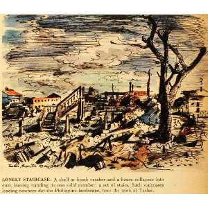  1945 Print Shell Bomb Philippine Tarlac Island Bombing 