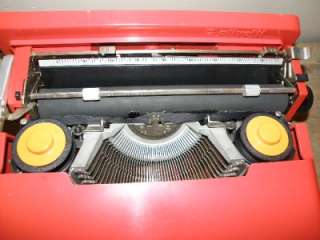 Vtg Rare Red Olivetti Valentine Typewriter Designed by Ettore Sottsass 