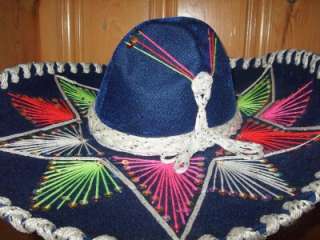 BELRI HATS Mexican Velvet SOMBRERO Handmade in Mexico  