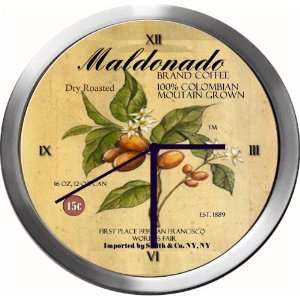  MALDONADO 14 Inch Coffee Metal Clock Quartz Movement 