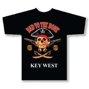   Key West Bad to the Bone Pirate T shirt  Small 