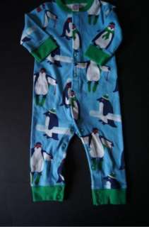 New Boys Mini Boden Penguin Sleeper Pajama Penguin Holiday sz 3 6M 