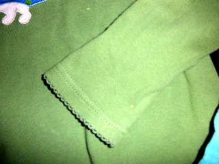 MINI BODEN Green dog applique Top Shirt Turquoise Green Velvet Pants 