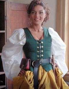 Renaissance Medieval SCA Pirate LARP Bodice Vest 24 26 Waist Green 