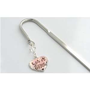  Let It Snow Pink Heart Bookmark   Girlie Xmas Gift Idea 