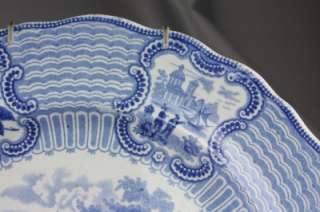 Antique Flow Blue China Dinner Plate Adams Bologna  