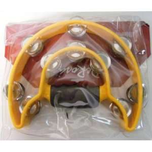  Tambourines with Metal Jingles (Yellow) Musical 