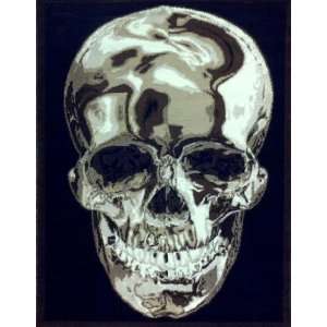  Skull Rug 5 Ft. 2 In. X 7 Ft. 3 In. Black Design #134 
