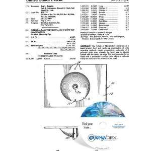  NEW Patent CD for INTEGRAL LAVATORY BOWL AND VANITY TOP 
