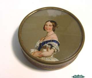 Fine Antique French Queen Victoria Bonbon Box Ca 1840  