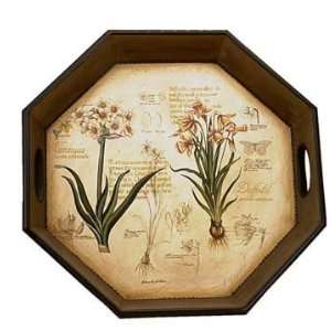    Hexagon Shaped Tray   Flower and Narcissus Flowers