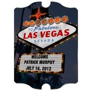  Nighttime Vegas Personalized Vintage Sign