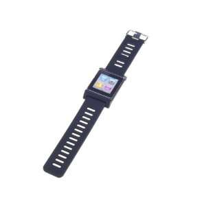  Black Silicone Big Watch Band Case for Apple iPod Nano 6th 
