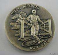 WILL ROGERS   Sterling Silver Commemorative Eagle Coin  