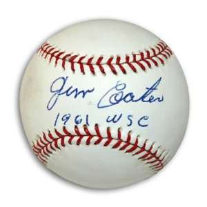  Jim Coates MLB Baseball inscribed 1961 WSC Sports 