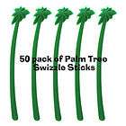 50 Pack of Tropical Palm Tree Swizzle Sticks/Tiki Stirs