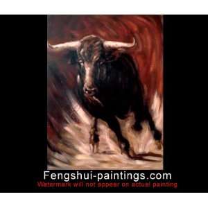  Bull Painting, Wildlife Art, Animal Paintings, Oil 
