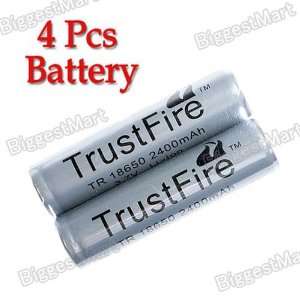  4 Pcs TrustFire Protected 18650 Lithium Battery(2400mAh 