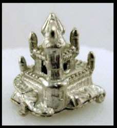 CHIM Vintage ENGLISH STERLING Silver CASTLE Charm SLEEPING BEAUTY 