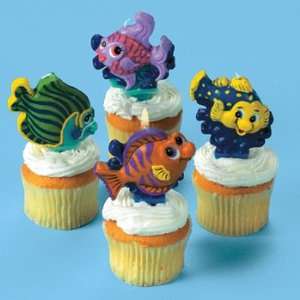  12 Tropical Fish Cake Topper Candles   Party Decorations & Cake 