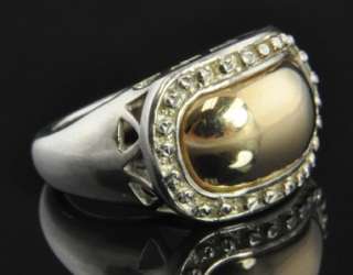 Vintage Peter Brams Designs Sterling Silver & 14K Yellow Gold Dome 