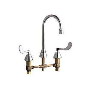   Chrome Manual Deck Mounted 8 Centerset Kitchen Faucet with Rigid/Swin