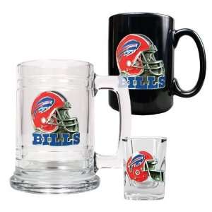 Buffalo Bills Tankard Coffee Mug and Shot Glass Set   Helmet Logo 