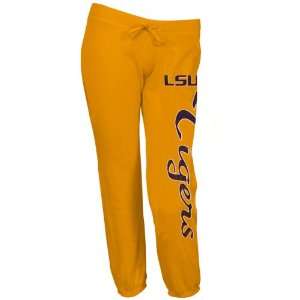  LSU Tigers Ladies Gold Football Capri Pants (Large 