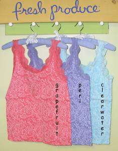 FRESH PRODUCE Grpfrt Batik Lace Stretch Rib Cami XL NWT  