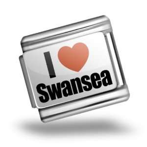   Charms Original I Love Swansea region Swansea, Wales Bracelet Link