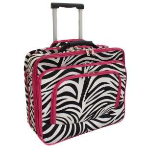  Vogue Fashion Ladies Rolling Laptop Computer Briefcase   Pink Zebra