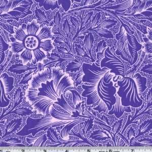  45 Wide Westminster Minton Stencil Carnation Blue Fabric 